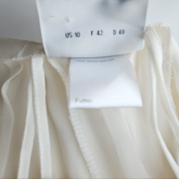 AKRIS Cream Side Slit Layered Silk High Waist Flowey Pants - Picture 8 of 16